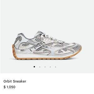 Bottega Veneta Silver and White Sneakers Sleek Design